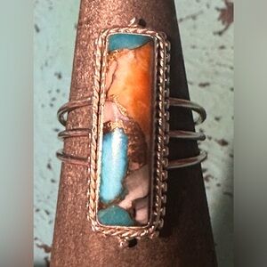 Sterling Silver Copper Oyster Turquoise Size 10.5